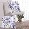 thumbnail image 4 of 2Pcs Purple Floral Throw Pillow Case, Cute Lavender Flower Art Decor Pillow Covers, Bedroom Living Room Cushion Cover for Couch Sofa Bed, 18'''' x 18'''', Purple Floral-2, 4 of 6