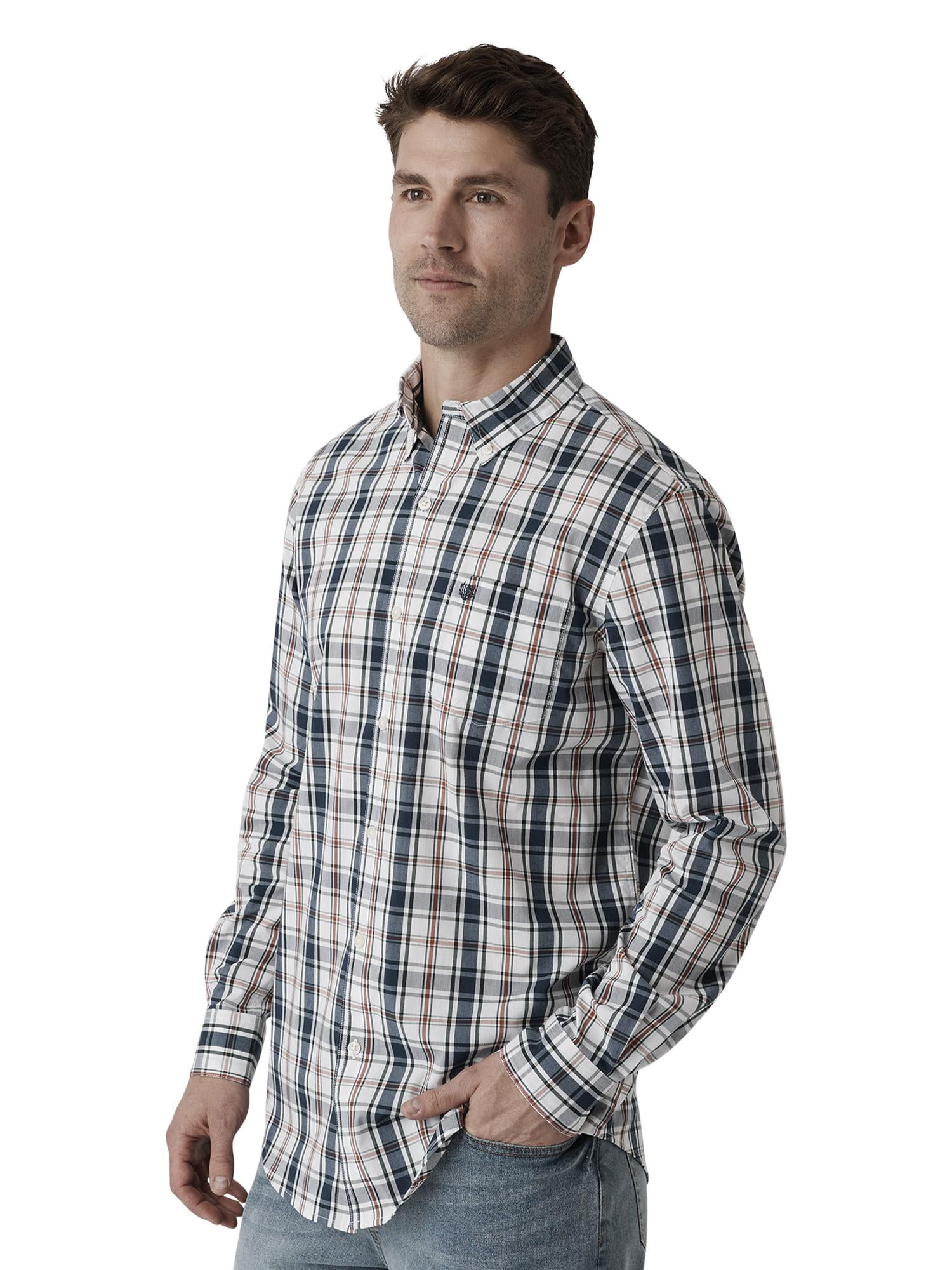 Chaps Men's & Big Men's Stretch Long Sleeve Button Down Soft Cotton Shirt