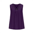 thumbnail image 6 of VBTAPA Womens V Neck Tank Tops Sleeveless Eyelet Blouse Summer Casual Camisole Flowy Pleated Shirts Purple S, 6 of 8