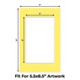 thumbnail image 2 of Yellow Picture Frame Mat for 7x11 Frames - Fits 5.5x8.5 Photos - 10 Mats, 2 of 7