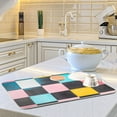 thumbnail image 6 of Yayeee Dish Drying Mat for Kitchen Counter 16"x18" Microfiber Absorbent Pad, Pink Checkered Pattern, 6 of 7