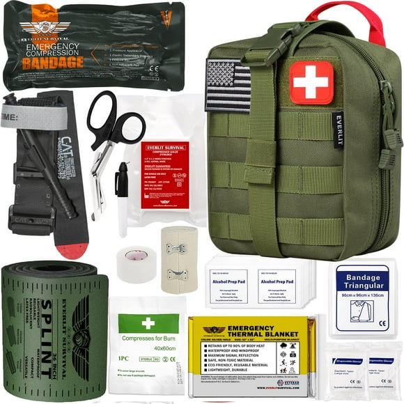 Kit de emergencia para traumatismos EVERLIT CAT GEN-7, torniquete, 91 cm, férula