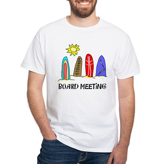 CafePress - Surf White T Shirt - Men's Classic Cotton T-Shirts