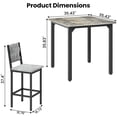 thumbnail image 3 of LinkRomat Dining Table Set for 4, Wooden Counter Height Table & 4 Velvet Bar Stools, Modern Kitchen Table with Chairs, Compact Dinette Set for Small Spaces, Grey, 3 of 6