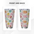 thumbnail image 3 of Cauagu Skull and Flowers Pattern 20oz Tumbler,Stainless Steel Vacuum Insulated Tumbler with Lid Insulated Coffee Mug Thermal Cup with Splash Proof Sliding Lid-Straw Two-piece Set, 3 of 8