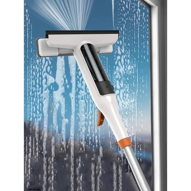 3-in-1 Glass Cleaning Kit: Spray, Wash & Squeegee - Perfect for High Windows, Shower Doors & Car Windshields - Essential Home Cleaning Tool - for All Homeowners - Suitable for Everyday Cleaning