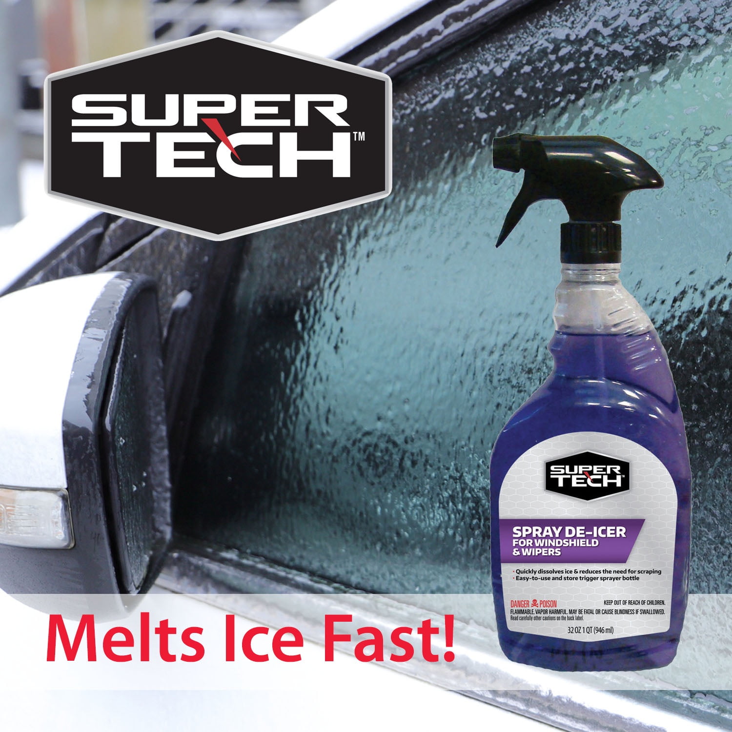 Super Tech 32oz Trigger Spray Windshield De-Icer for All Vehicles