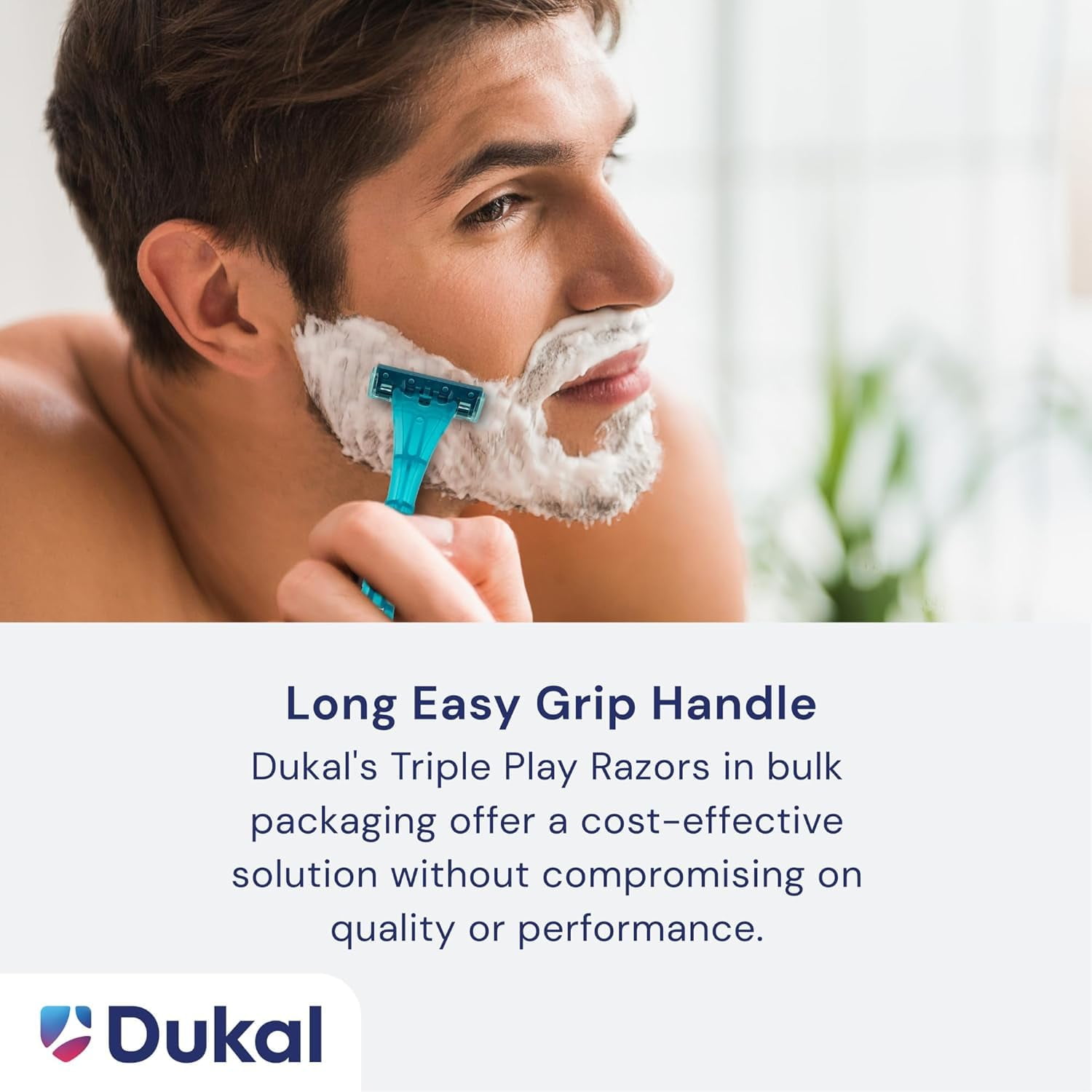 DawnMist Triple Play Personal Razor with Lubricating Strip Single Edge Triple Blade Teal 6 per Box