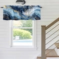 thumbnail image 5 of Abstract Marble Window Valance for Kitchen, Luxury Gorgeous Blue Gold Ocean Rod Pocket Short Curtain for Small Windows, Light Filtering Decorative Valance, 42 x 18 Inch, 1 Panel, 5 of 9