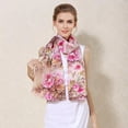 thumbnail image 2 of 100% Mulberry Silk Scarfs for Women Floral Print Satin Long Scarf for Headscarf Hair Wraps Shawl with Gift Packed Silk Long Mulberry Scarf, 2 of 6