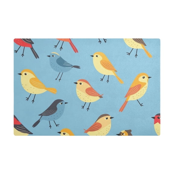 Dish Drying Mat Microfiber Kitchen Dish Pad Counter Absorbent Drainer Rack 12"x18" Cartoon Little Birds
