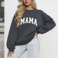 thumbnail image 2 of Jsaierl Womens Mama Sweatshirts Casual Solid Color Round Neck Sweatshirt Oversized Sweater Cotton Long Sleeve Shirts Early Fall Fashion S-2XL, 2 of 4