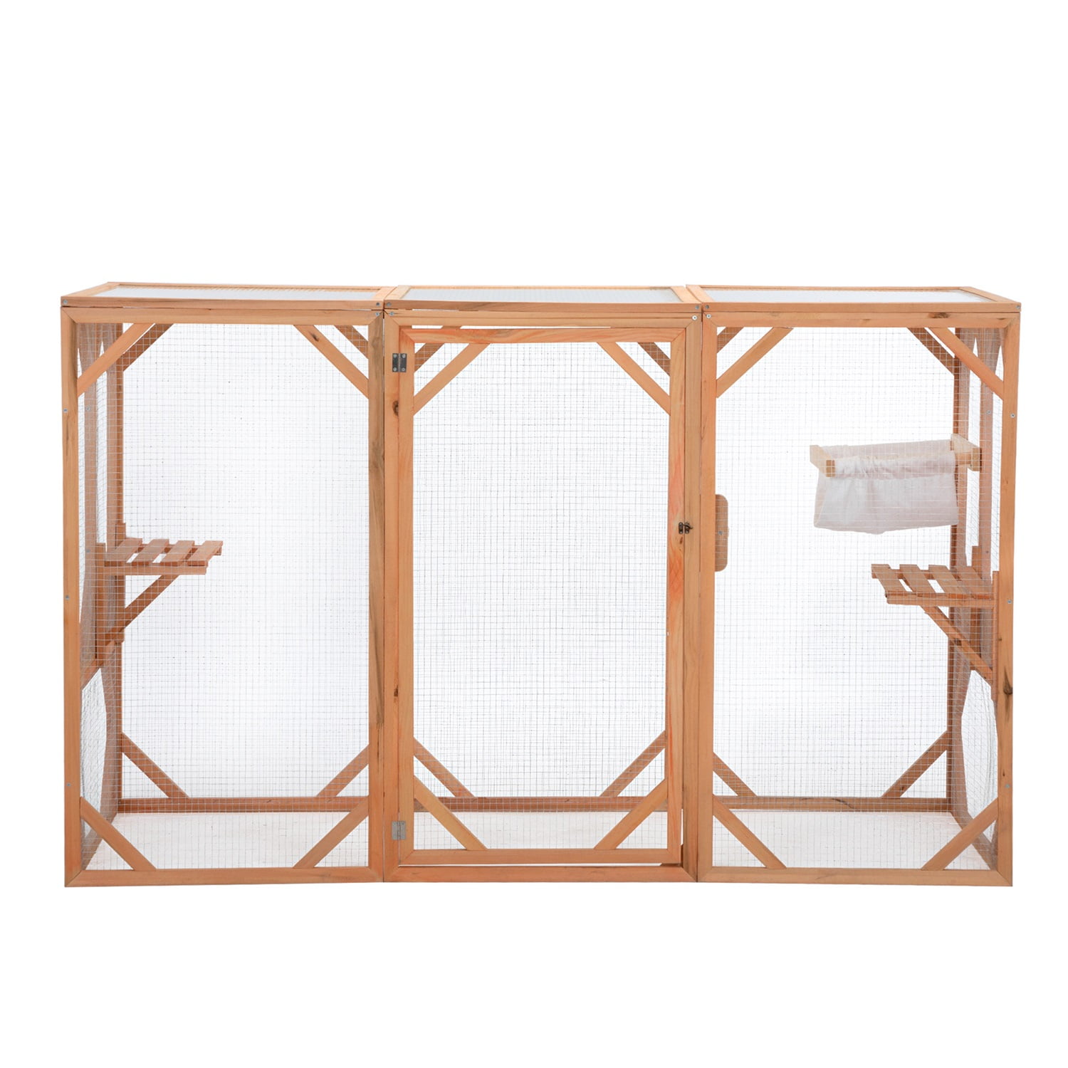 Pefilos 72" Cat Houses for Outdoor Cats Catio Kitty Enclosure with Super Large Enter Door, Wooden Cat Cage Condo for Multiple Cats Indoor Playpen with Platforms & Small Cat Hut for Outsi Pefilos 72" Cat Houses for Outdoor Cats Catio Kitty Enclosure with Super Large Enter Door, Wooden Cat Cage Condo for Multiple Cats Indoor Playpen with Platforms & Small Cat Hut for Outsi