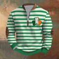 thumbnail image 2 of Penkiiy Haut Imprimé pour la Saint-Patrick pour Hommes Demi-Fermeture à Glissière Manches Longues Col Rond Chemise 3TG Multicolore, 2 of 4
