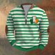 thumbnail image 2 of Penkiiy Hombre Día de San Patricio Impreso Mitad superior Zipper de manga larga Top de manga larga Cuello redondo Camisa 3XL Multicolor, 2 of 4