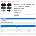 thumbnail image 2 of Front Brake Pad Set - Compatible with 1999 - 2002 Toyota Tacoma 2000 2001, 2 of 2