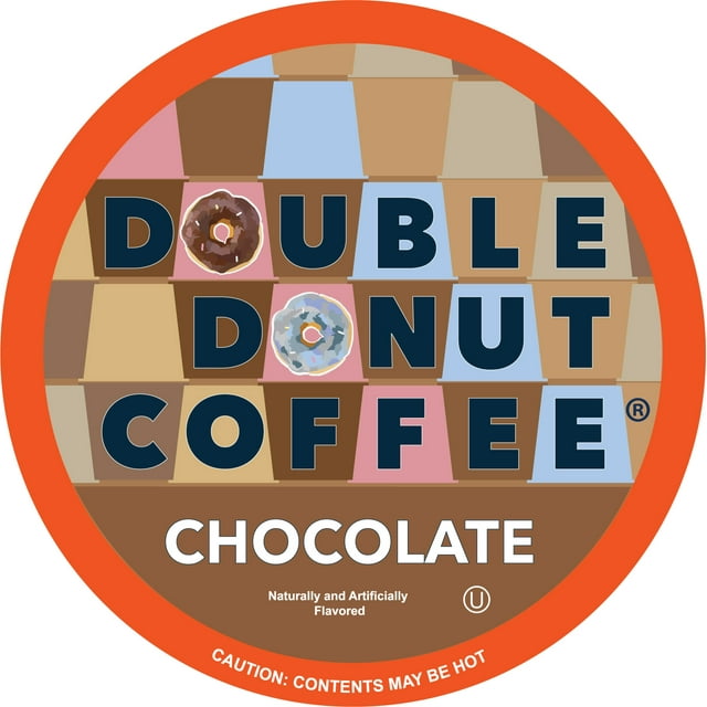 Double Donut Chocolate Coffee Pods, Medium Roast, 24 Count for Keurig K