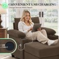thumbnail image 6 of Lunale Accent Chair with Storage Ottoman & Adjustable Backrest, Chaise Lounge Chair Indoor with USB, Living Room Reading Armchair, Coffee, 6 of 10