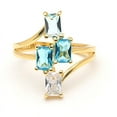 thumbnail image 2 of Tiana Statement Ring Blue Cz Gold Plated Sterling Silver Womens Ginger Lyne Collection, 2 of 5