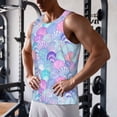 thumbnail image 5 of KLL Watercolor Sea Shells 1 Print Men's Muscle Gym Workout Stringer Tank Tops Bodybuilding Fitness T-Shirts Tank Tops Men-3X-Large, 5 of 7