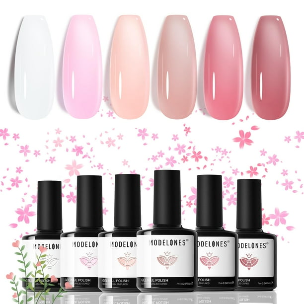 Set de esmaltes de uñas en gel modelones, 6 colores