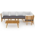 thumbnail image 2 of vidaXL 6 Piece Patio Lounge Set with Cushions Solid Acacia Wood, 2 of 8