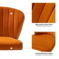 thumbnail image 6 of Orange Velvet Swivel Office Chair with Gold Legs, Adjustable Height Rolling Desk Chair for Vanity, 6 of 11