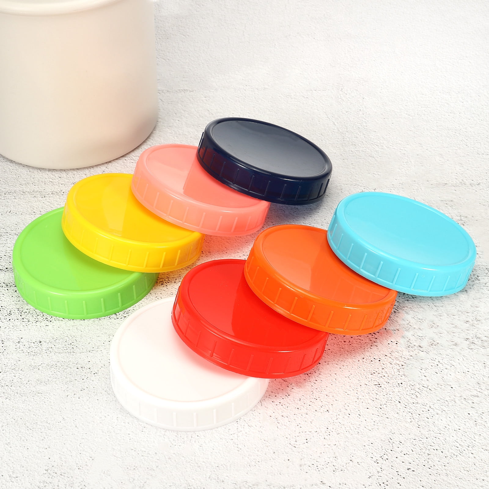 9-Pack Mason Jar Lids – Regular Mouth Plastic Lids With Silicone Rings, Dark Blue Leak-Proof Caps