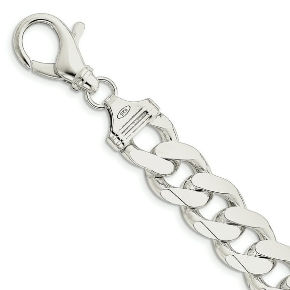 925 Sterling Silver 16.25mm Curb Chain Anklet