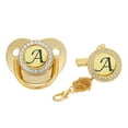 thumbnail image 1 of DPTALR Baby Pacifier 26 Letter Name Initials Clip Silicone Baby Pacifier Golden Shiny Newborn Pacifier, 1 of 4