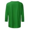 thumbnail image 5 of Lcziwo Womens 3/4 Sleeve Fall Shirts Cute Wine Glass Print Oversized Blouses Christmas Gifts Xmas Holiday Tees Casual Trendy Spring 2025 Tops Green,XXL, 5 of 5