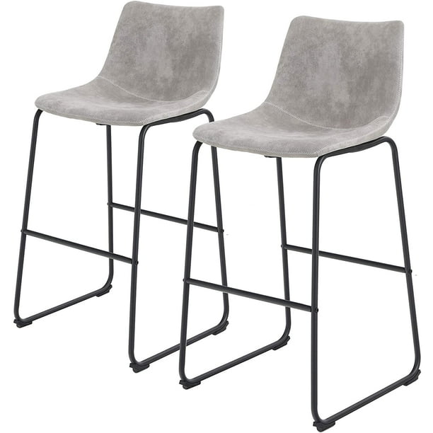 Mf Studio 2pcs 30 Bar Stools Chair, Gray Bar Stools Counter Height