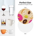 thumbnail image 6 of Naloa Donuts Leather Coasters for Drinks, Durable Drink Coasters 4 Set for Tabletop Protection, Luxurious Home Décor and Housewarming Gift ( {designName})Round Shape, 6 of 6
