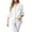 White, variant on Womens Summer Tops, Womens Cotton Linen Blouses 3/4 Sleeve Collared V Neck Button Down Shirt Summer Solid Color Casual Beach Cover Ups Khaki L