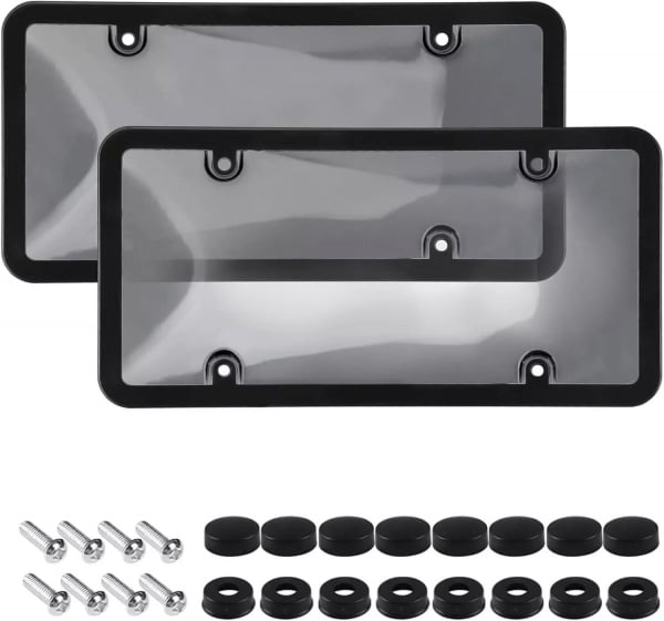 2x Unbreakable License Plate Bubble Covers – Universal Fitment Clear Protector
