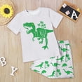 thumbnail image 2 of TOWED22 Toddler Baby Boy Summer Outfits Animal Embroidered Short Sleeve T Shirt Stripe/Plaid Shorts Set Infant Clothes White,7-8 Y, 2 of 6