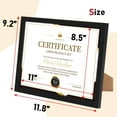 thumbnail image 5 of 8.5x11 Picture Frame Certificate Frames ,Set of 12  Frames Bulk for Award Certificate Document Diploma, Wall or Tabletop Display, 5 of 6