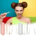 thumbnail image 1 of Fiudx Raspador de Lengua de Acero Inoxidable, Herramienta de Higiene Bucal para Un Aliento Fresco, Raspador de Metal Reutilizable para Un Mejor Sabor, Diseño Portátil para Viajes, Uso Diario para Adu, 1 of 6