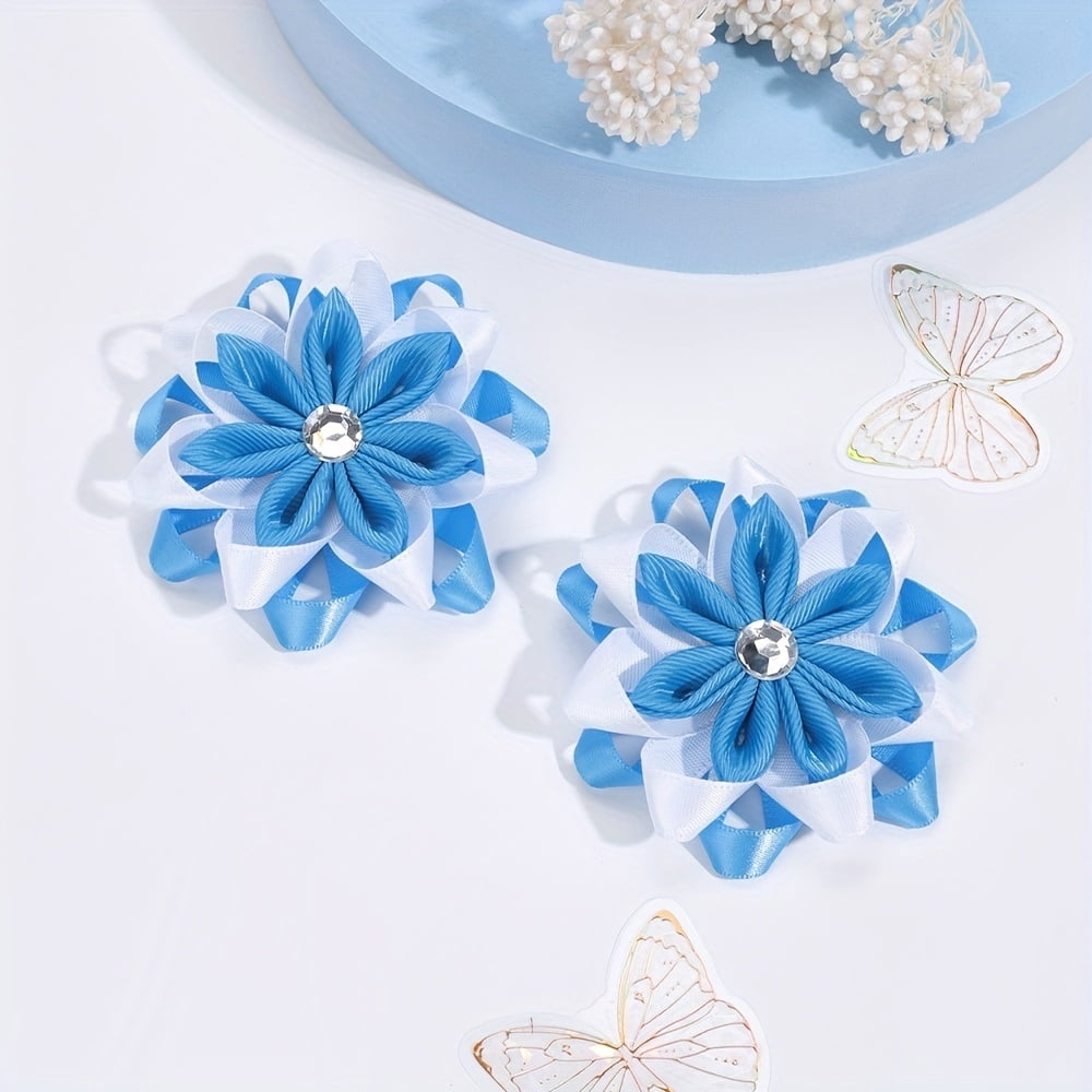 Cute non-slip flower ribbon hair clip for women - multi-color flower hair clip is suitable for daily hair accessories such as braided hair, ponytail and bun.