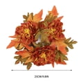 thumbnail image 3 of geerera Fall Decor Candle Ring, Artificial Harvest Floral Mini Wreath for Pillar Candles, Rustic Autumn Tabletop Decor for Thanksgiving & Halloween Home, 9.8", 3 of 6