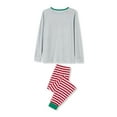 thumbnail image 5 of hirigin Christmas Family Matching Pajamas Set, Long Sleeve Crew Neck Tops with Striped Pants, 5 of 9