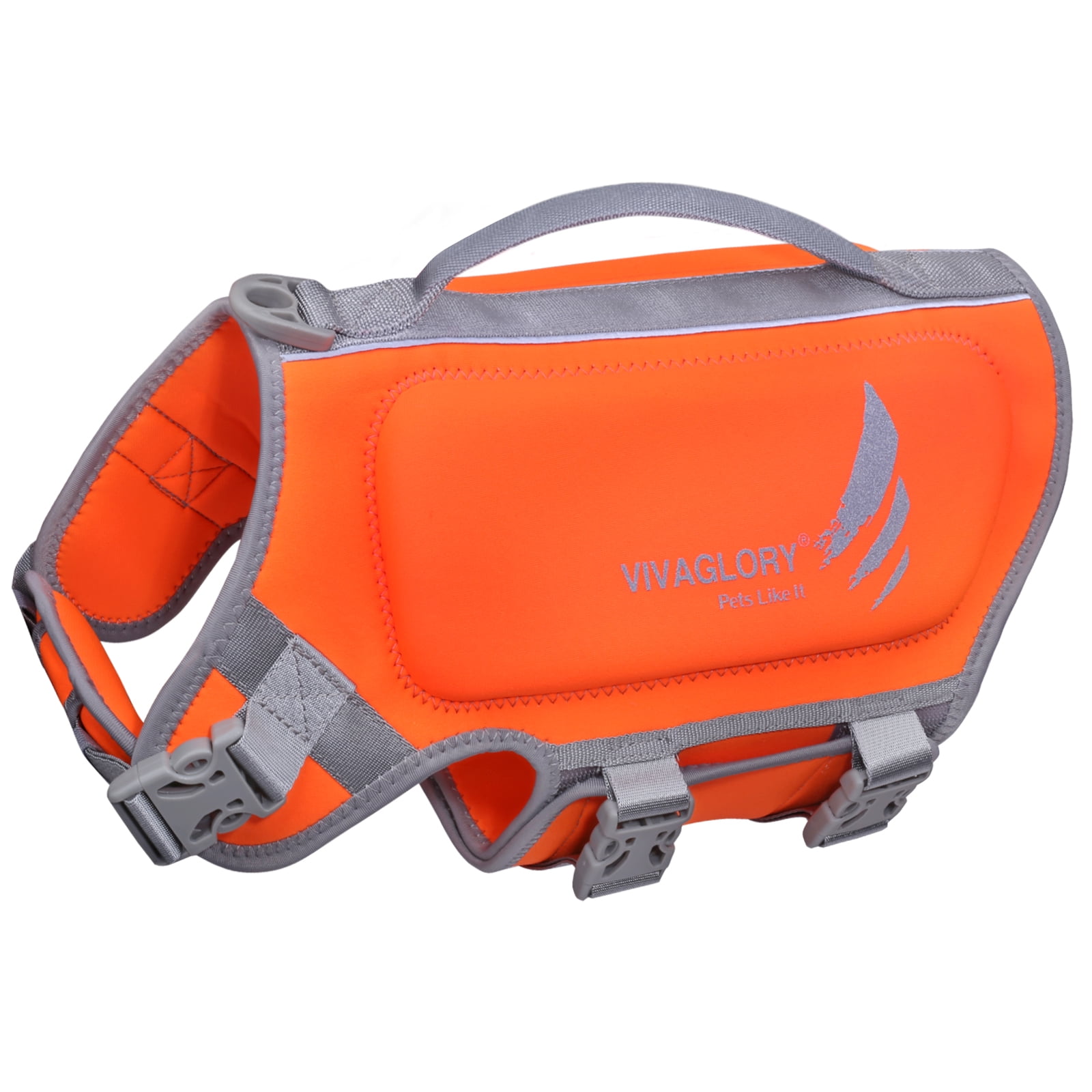 VIVAGLORY Dog Life Jacket Neoprene Vest for Swimming, Sports Style