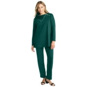 Jessica London Women's Plus Size Ponte Split Neck 2-Piece Set