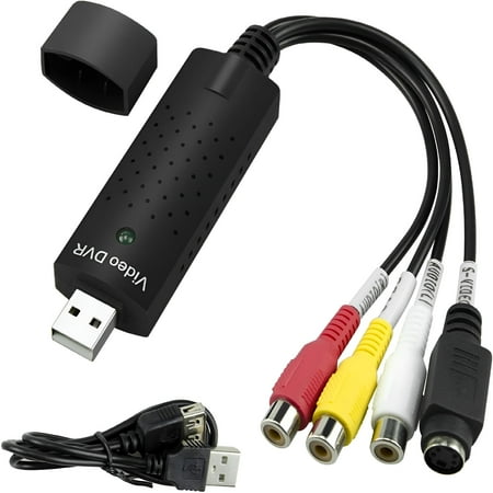 GJX 2026 New Usb 2.0 Audio/Video Converter,Video Capture Card Vhs Box Vhs Vcr Tv to Digital Converter,Windows 2000/Xp/Vista/7/8/10/11/Mac for Home,Office,Studio,Entertainment