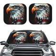 thumbnail image 2 of Haiem USA Bald Eagle Car Windshield Sun Shade (2 Pieces) Foldable Windshield Sun Shade Car Accessories for Truck SUV Pickup-Large, 2 of 7