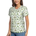 thumbnail image 2 of Honeii St Patrick's Day3 Print Women's Classic V-Neck T-Shirt,Womens Fashion Tops,Stylish Everyday Top for Women, Casual Summer Spring Outfits Clothes-X-Large, 2 of 5