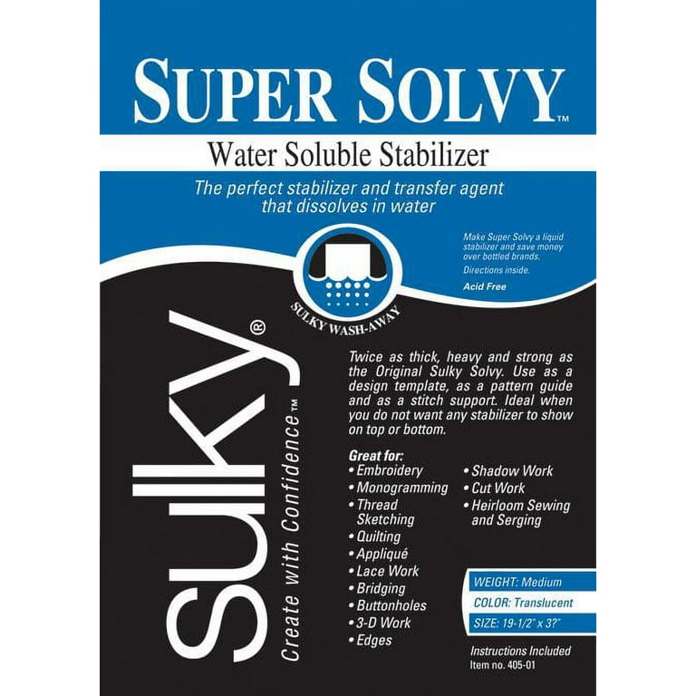 Sulky SOLVY WATER SOLUBLE STABILIZER #486-03 Size: 19 1/2 x 3 Yds Light NIP