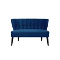 thumbnail image 1 of Becca Channel and Button Tufted Settee Navy Blue, 1 of 9