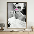thumbnail image 5 of Woman Artwork, Printed Canvas, Canvas Gift, Canvas Art, Girl Poster, Audrey Pink Lip Art Canvas, Fashion Canvas Art, Trendy Canvas Poster, Canvas Wall Decor - Black Framed, 5 of 6