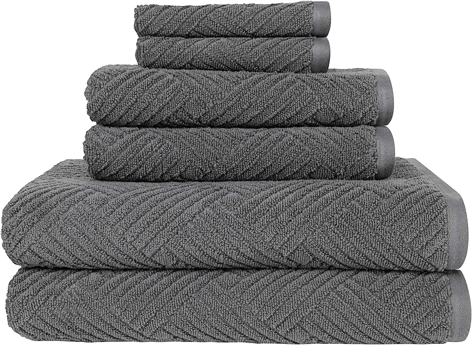 Brown Grey White Alurri Washcloth Towel Set 24-Pack 13" x 13" Black 